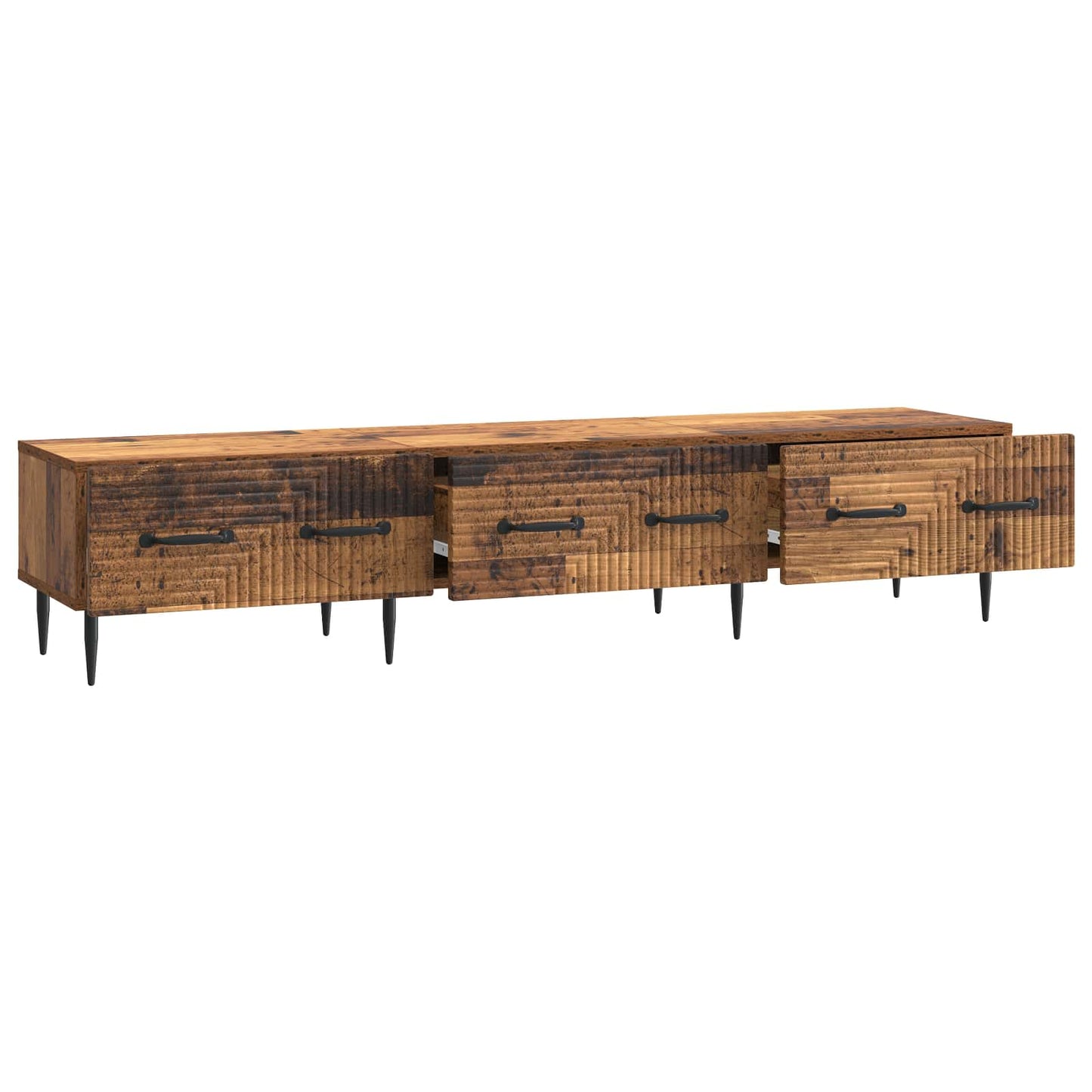 TV-skåp med låda Gammalt trä 147 x 34,5 x 30 cm Konstruerat trä