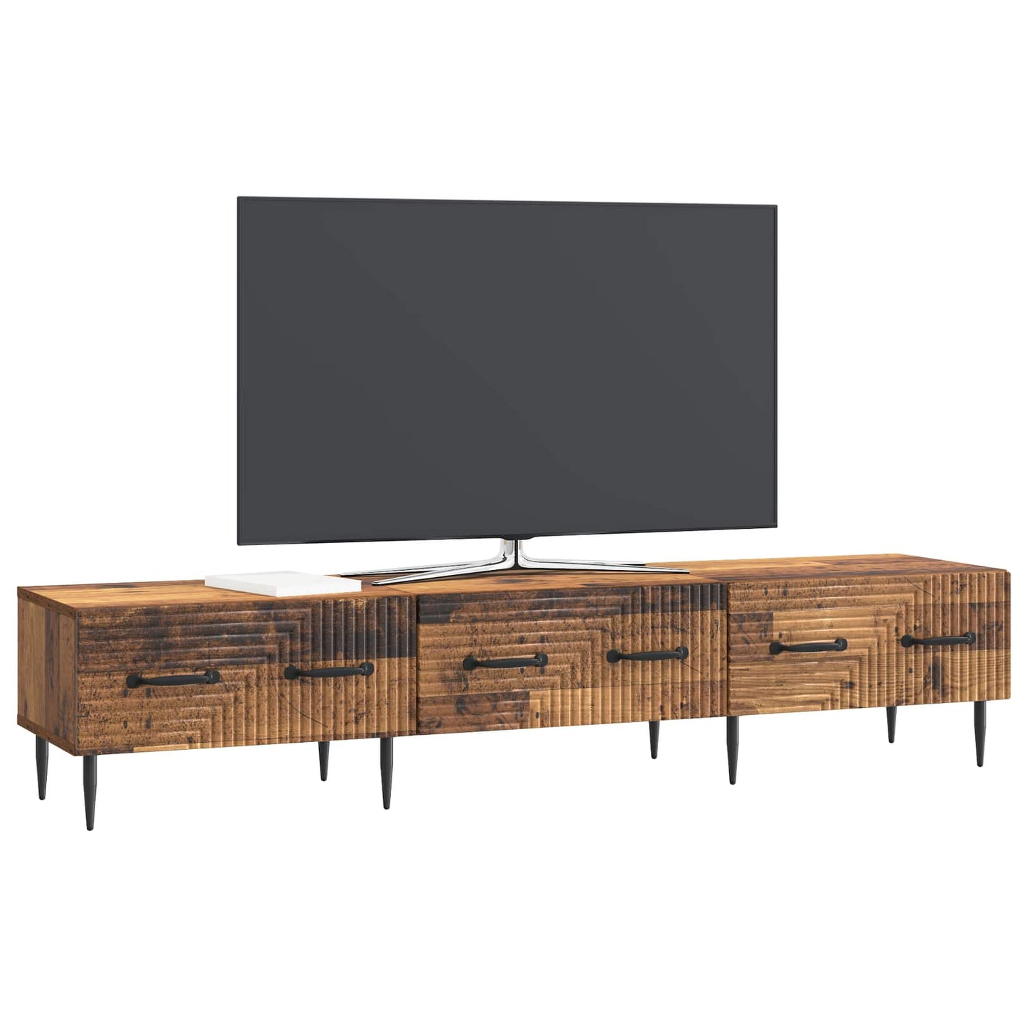 TV-skåp med låda Gammalt trä 147 x 34,5 x 30 cm Konstruerat trä