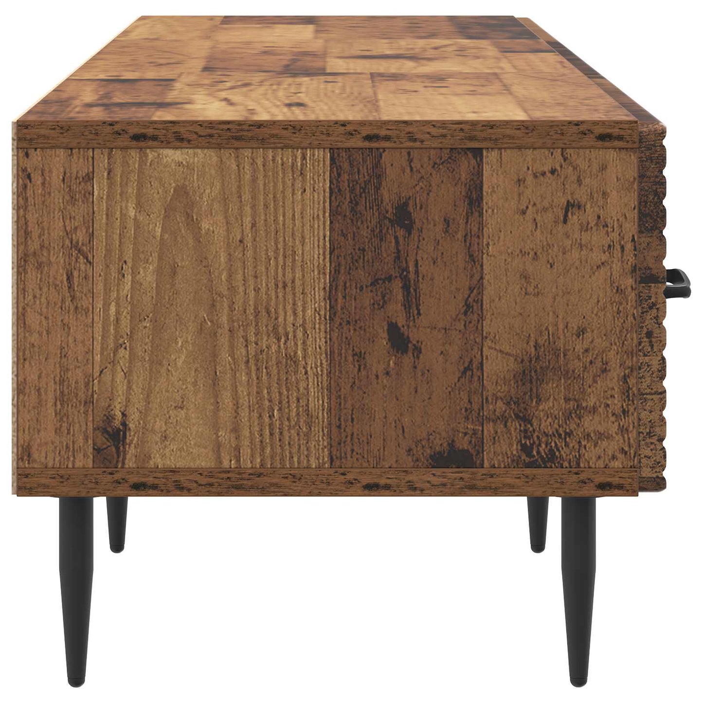 TV-skåp med låda Gammalt trä 147 x 34,5 x 30 cm Konstruerat trä