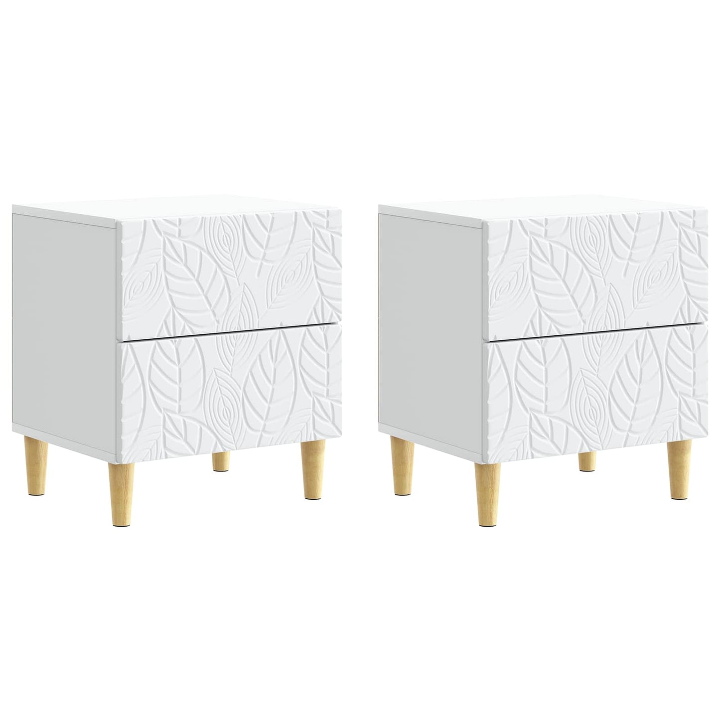 Sängbord 2 pcs Vit 43 x 34,5 x 48 cm Konstruerat trä