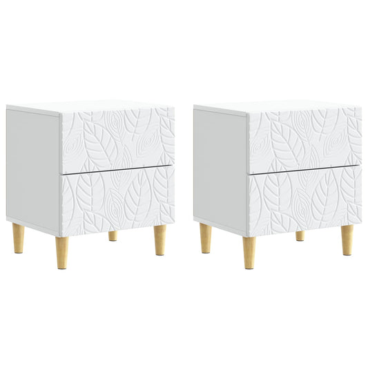 Sängbord 2 pcs Vit 43 x 34,5 x 48 cm Konstruerat trä