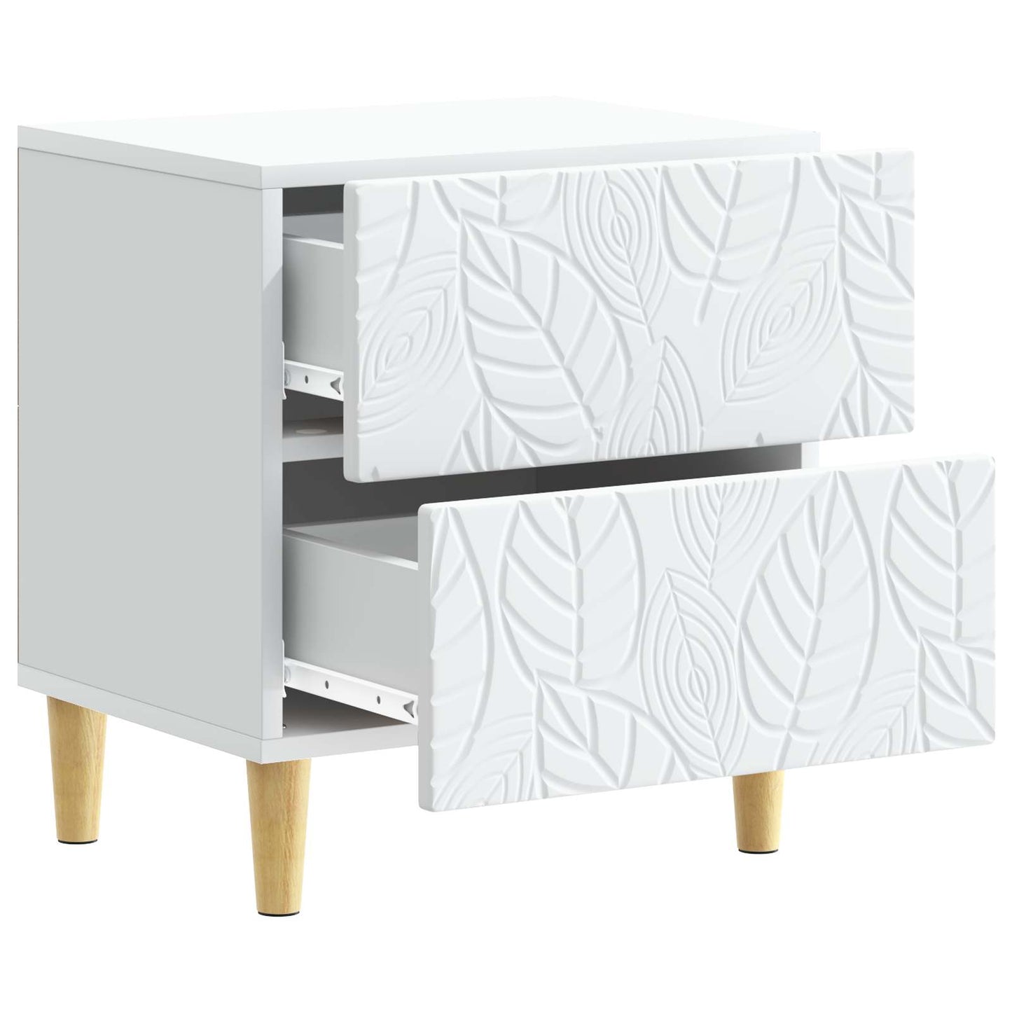 Sängbord 2 pcs Vit 43 x 34,5 x 48 cm Konstruerat trä