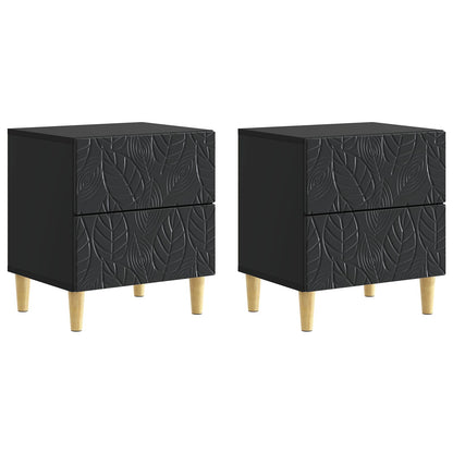 Sängbord 2 pcs Svart 43 x 34,5 x 48 cm Konstruerat trä