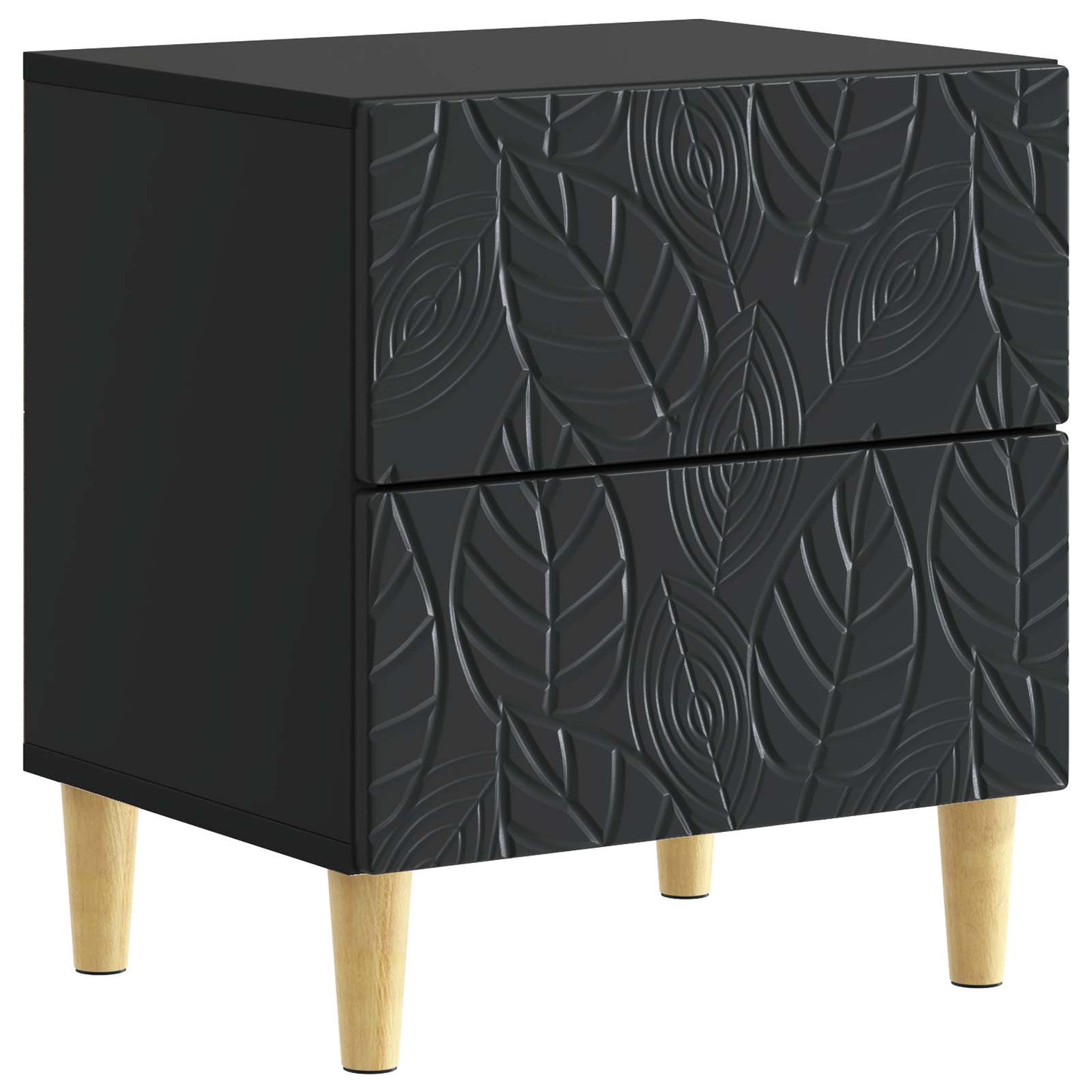 Sängbord 2 pcs Svart 43 x 34,5 x 48 cm Konstruerat trä