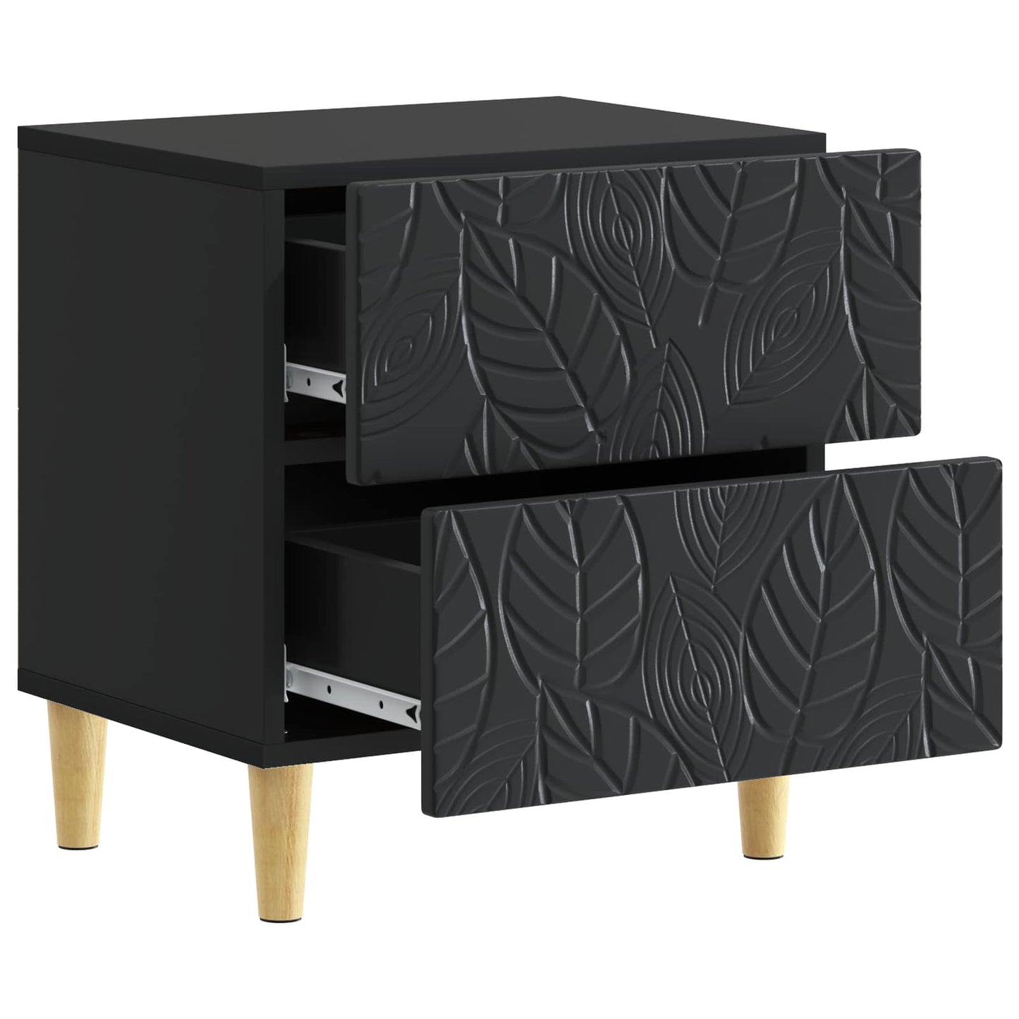 Sängbord 2 pcs Svart 43 x 34,5 x 48 cm Konstruerat trä