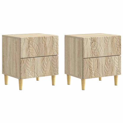 Sängbord 2 pcs Sonoma-ek 43 x 34,5 x 48 cm Konstruerat trä