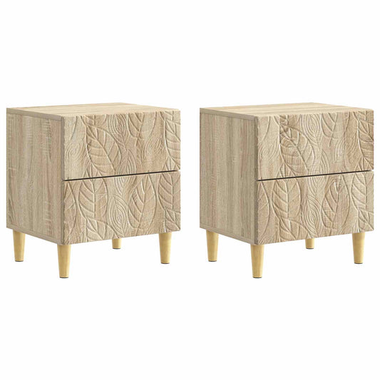 Sängbord 2 pcs Sonoma-ek 43 x 34,5 x 48 cm Konstruerat trä