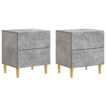 Sängbord 2 pcs Betonggrå 43 x 34,5 x 48 cm Konstruerat trä
