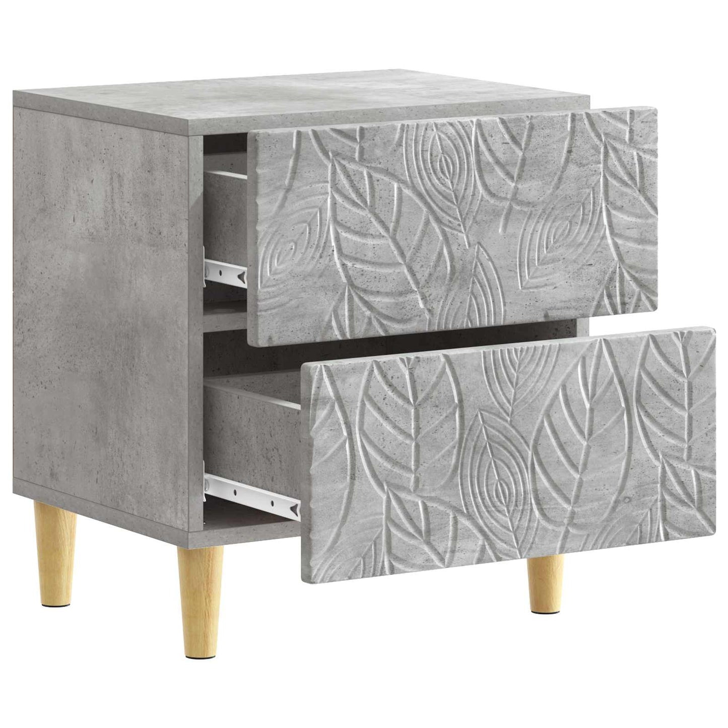 Sängbord 2 pcs Betonggrå 43 x 34,5 x 48 cm Konstruerat trä