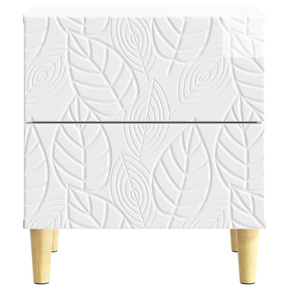 Sängbord 2 pcs Vit högglans 43 x 34,5 x 48 cm Konstruerat trä