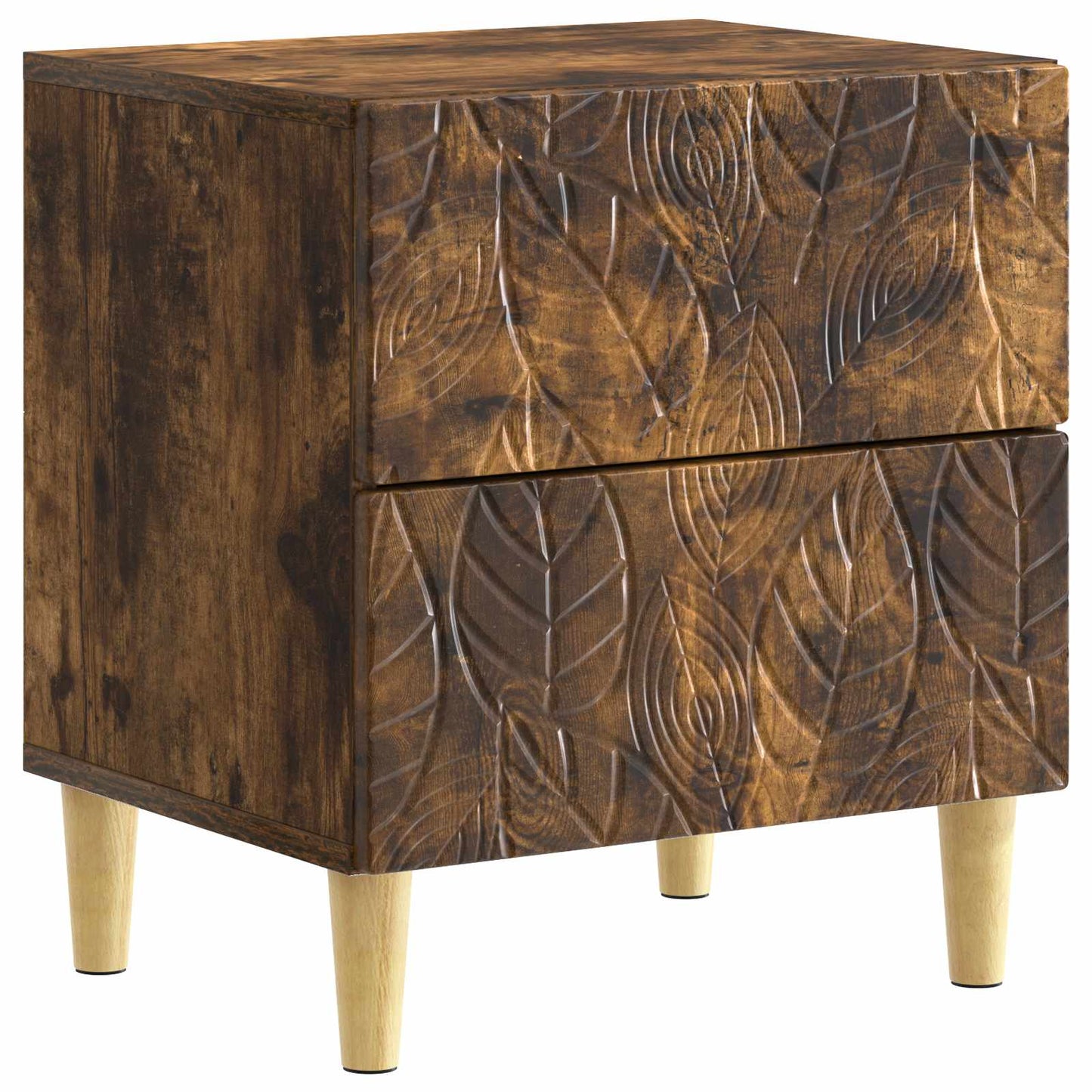 Sängbord 2 pcs Rökt ek 43 x 34,5 x 48 cm Konstruerat trä