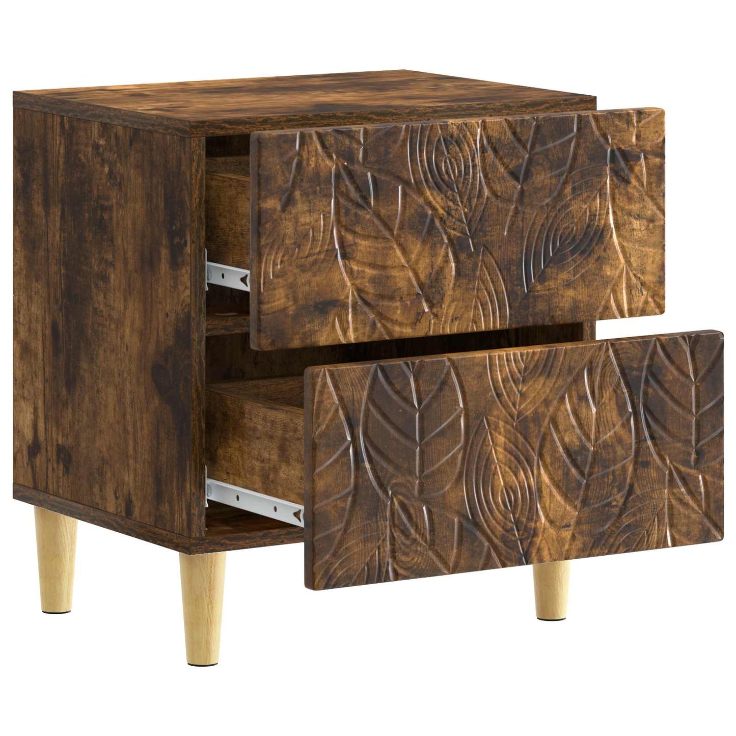 Sängbord 2 pcs Rökt ek 43 x 34,5 x 48 cm Konstruerat trä