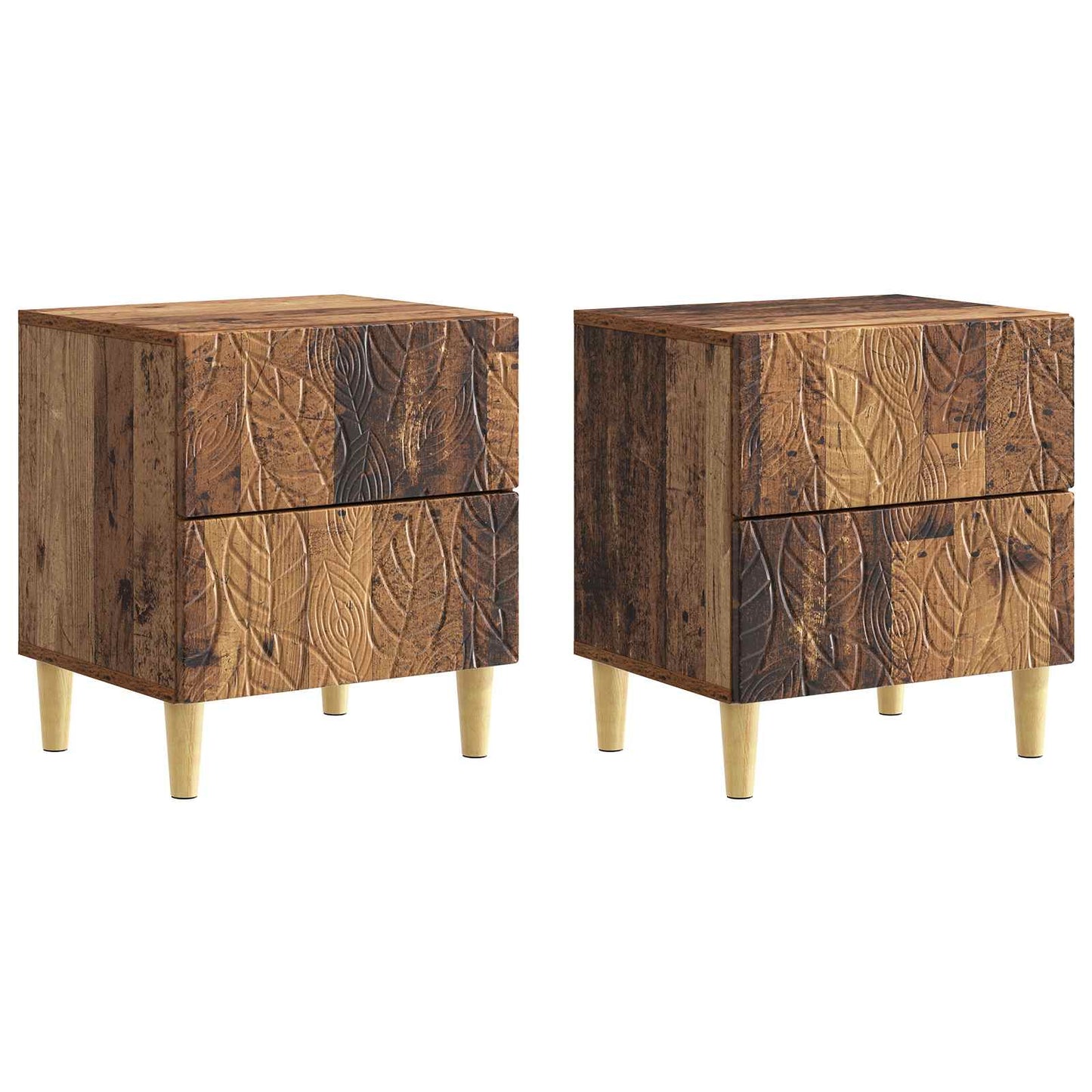 Sängbord 2 pcs Gammalt trä 43 x 34,5 x 48 cm Konstruerat trä