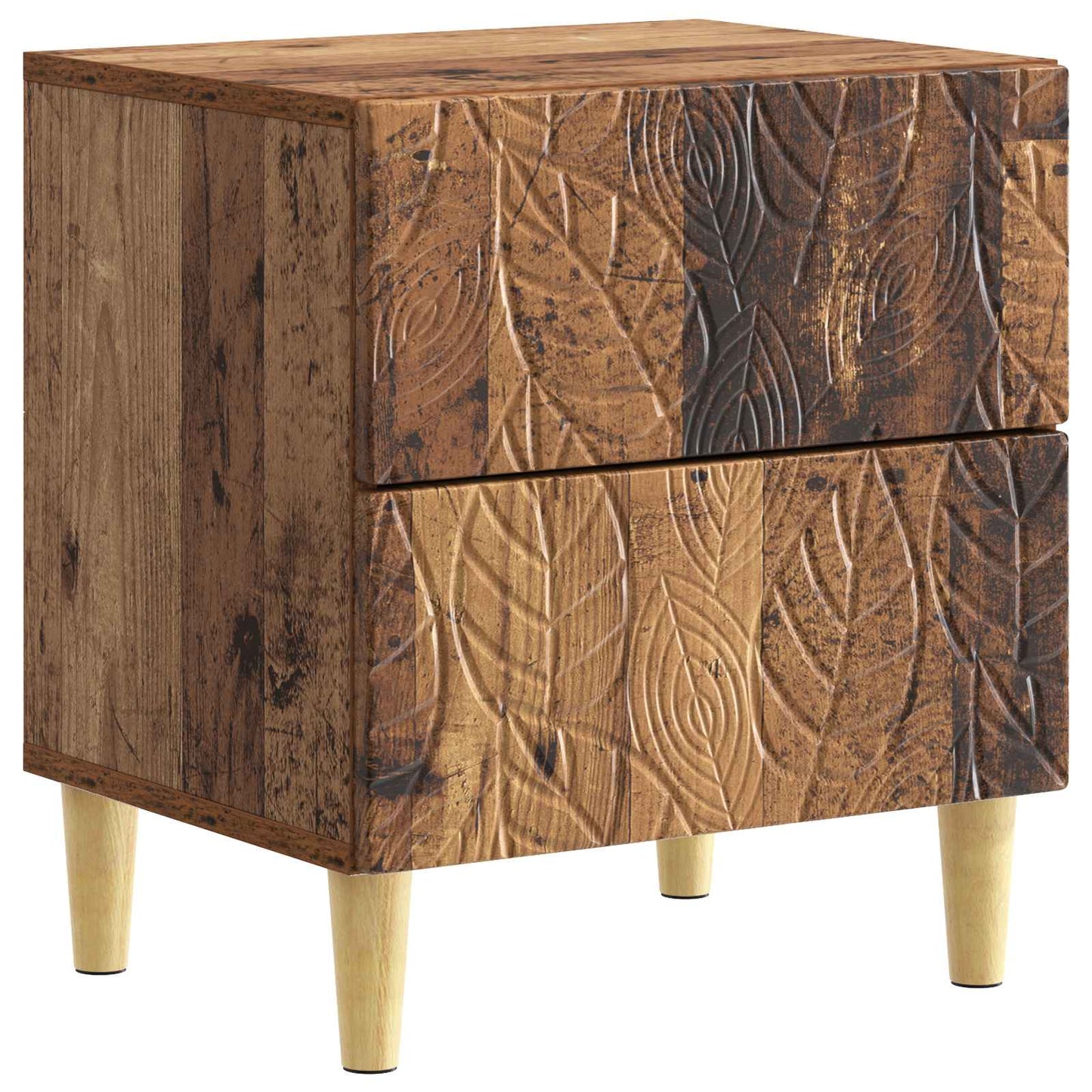 Sängbord 2 pcs Gammalt trä 43 x 34,5 x 48 cm Konstruerat trä