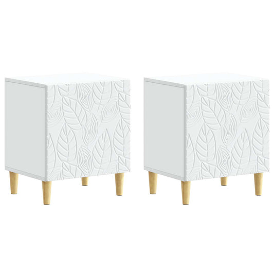 Sängbord 2 pcs Vit 43 x 34,5 x 50 cm Konstruerat trä