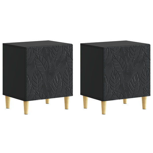 Sängbord 2 pcs Svart 43 x 34,5 x 50 cm Konstruerat trä