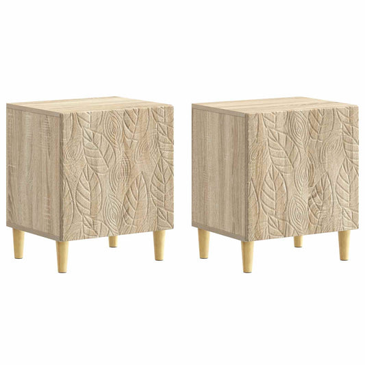 Sängbord 2 pcs Sonoma-ek 43 x 34,5 x 50 cm Konstruerat trä