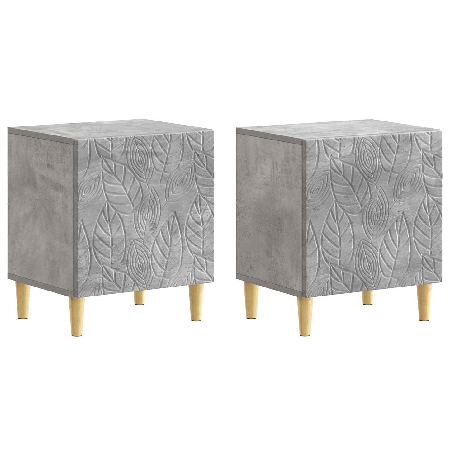 Sängbord 2 pcs Betonggrå 43 x 34,5 x 50 cm Konstruerat trä