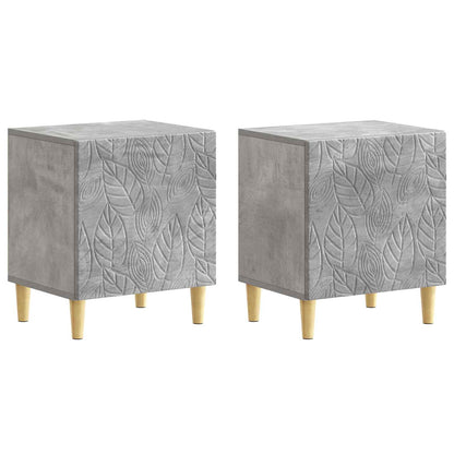 Sängbord 2 pcs Betonggrå 43 x 34,5 x 50 cm Konstruerat trä
