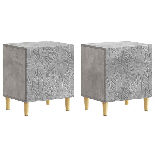 Sängbord 2 pcs Betonggrå 43 x 34,5 x 50 cm Konstruerat trä