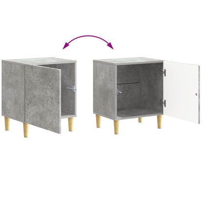 Sängbord 2 pcs Betonggrå 43 x 34,5 x 50 cm Konstruerat trä
