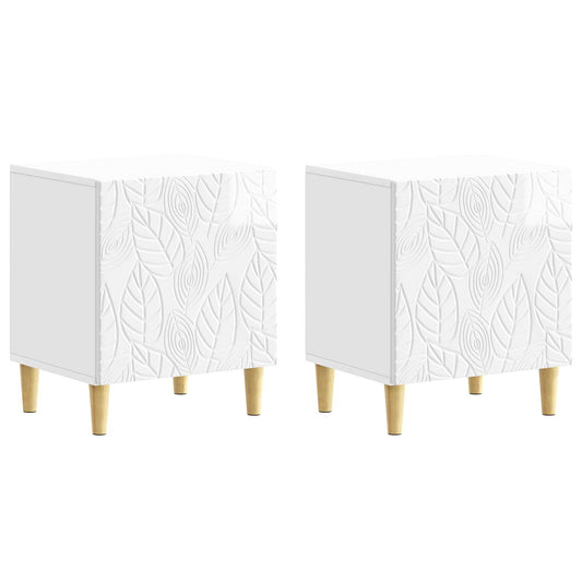 Sängbord 2 pcs Vit högglans 43 x 34,5 x 50 cm Konstruerat trä