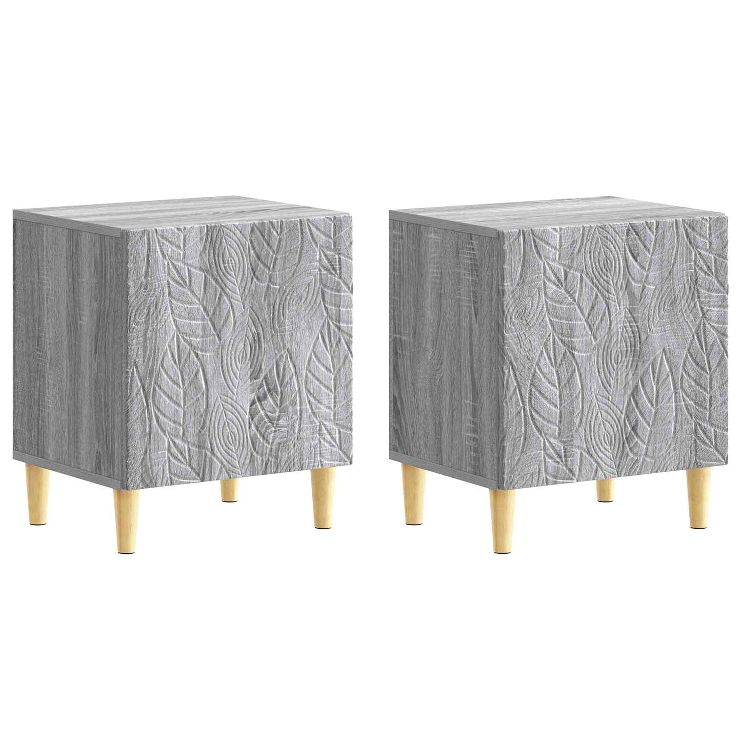 Sängbord 2 pcs Grå Sonoma 43 x 34,5 x 50 cm Konstruerat trä