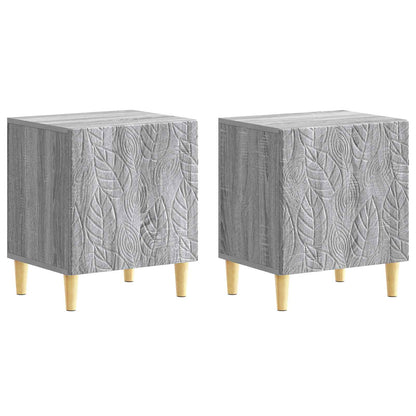 Sängbord 2 pcs Grå Sonoma 43 x 34,5 x 50 cm Konstruerat trä