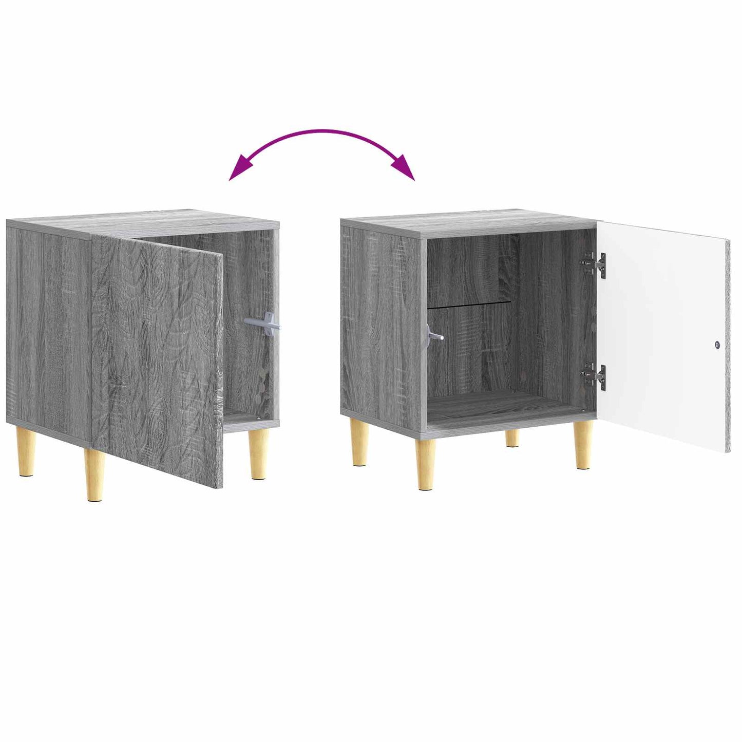 Sängbord 2 pcs Grå Sonoma 43 x 34,5 x 50 cm Konstruerat trä
