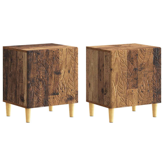 Sängbord 2 pcs Gammalt trä 43 x 34,5 x 50 cm Konstruerat trä