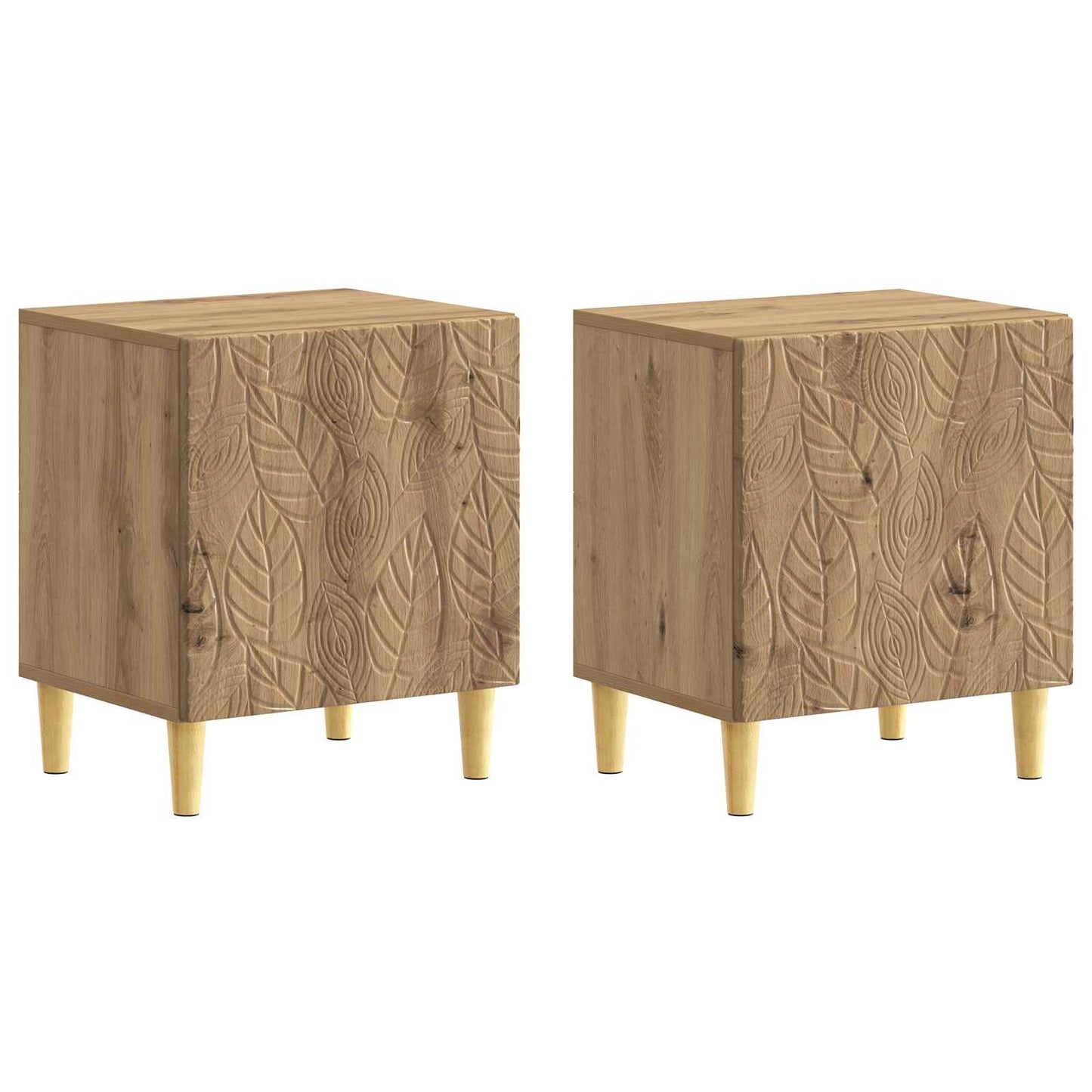 Sängbord 2 pcs Artisan-ek 43 x 34,5 x 50 cm Konstruerat trä