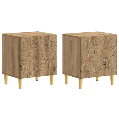 Sängbord 2 pcs Artisan-ek 43 x 34,5 x 50 cm Konstruerat trä