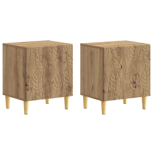 Sängbord 2 pcs Artisan-ek 43 x 34,5 x 50 cm Konstruerat trä