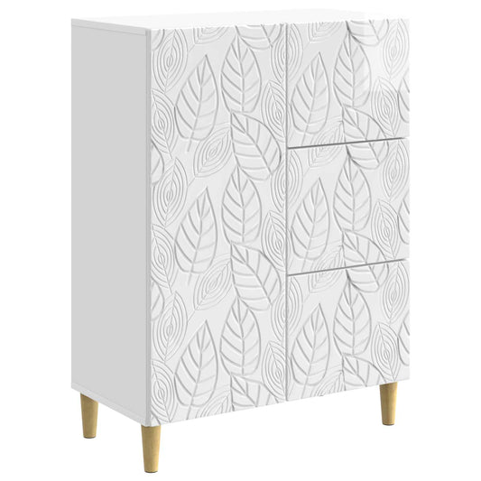 Sideboard Vit högglans 66 x 34,5 x 90 cm Konstruerat trä