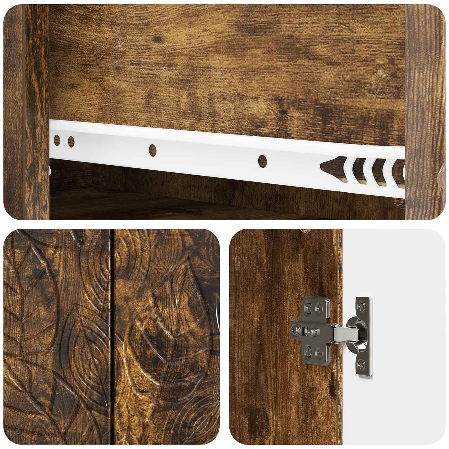 Sideboard Rökt ek 66 x 34,5 x 90 cm Konstruerat trä