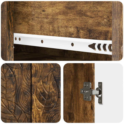 Sideboard Rökt ek 66 x 34,5 x 90 cm Konstruerat trä