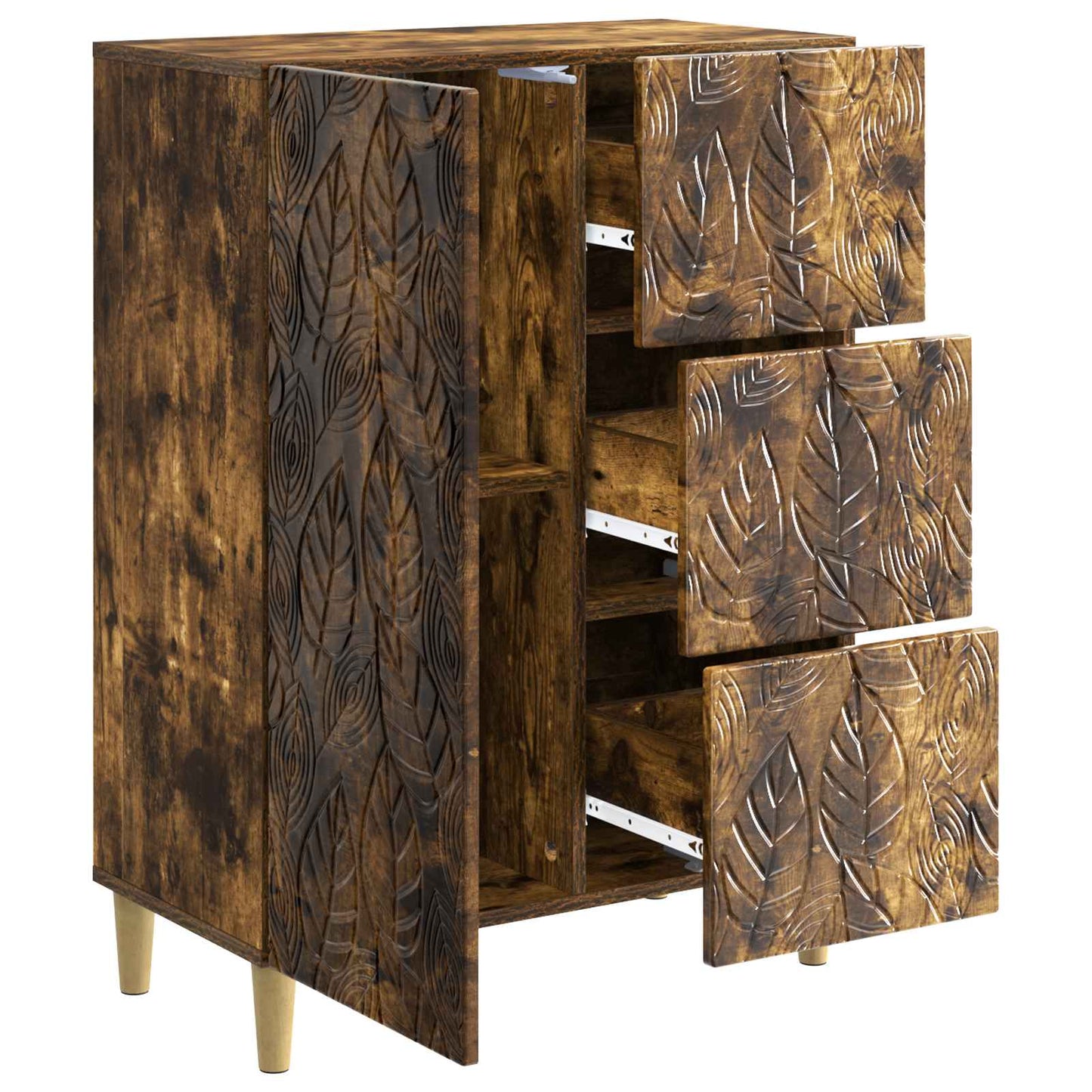 Sideboard Rökt ek 66 x 34,5 x 90 cm Konstruerat trä