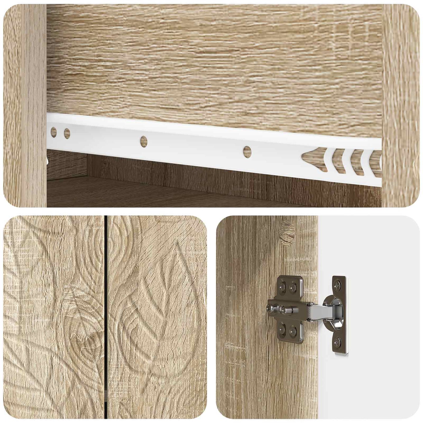 Sideboard Sonoma-ek 66 x 34,5 x 90 cm Konstruerat trä