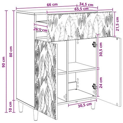 Sideboard Betonggrå 66 x 34,5 x 90 cm Konstruerat trä