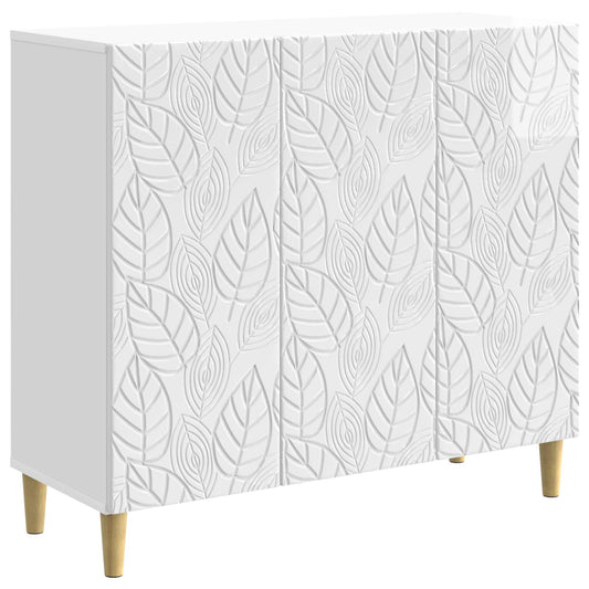 Sideboard Vit högglans 89 x 34,5 x 80 cm Konstruerat trä