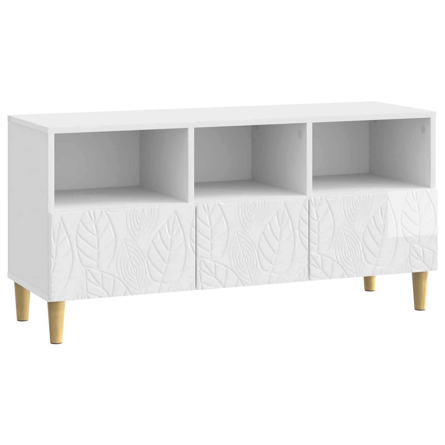 TV-skåp 102 x 34,5 x 50 cm Vit högglans Konstruerat trä