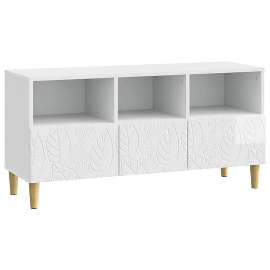 TV-skåp 102 x 34,5 x 50 cm Vit högglans Konstruerat trä