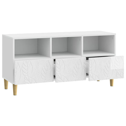 TV-skåp 102 x 34,5 x 50 cm Vit högglans Konstruerat trä