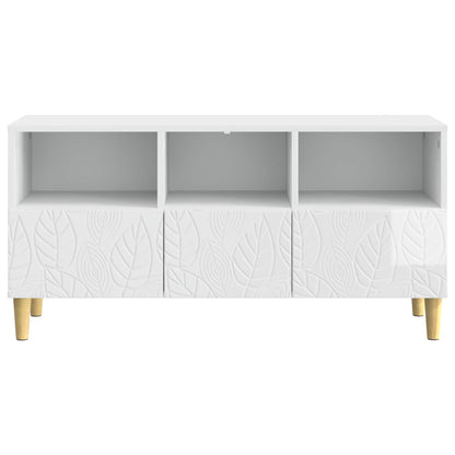 TV-skåp 102 x 34,5 x 50 cm Vit högglans Konstruerat trä