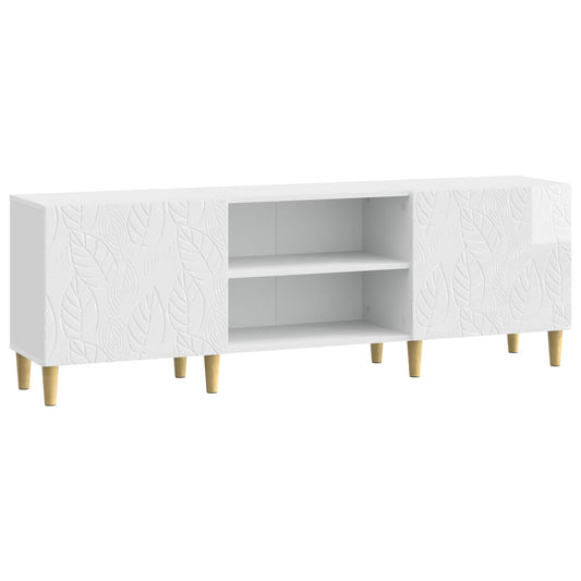 TV-skåp 150 x 31 x 50 cm Vit högglans Konstruerat trä