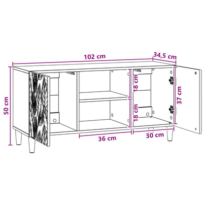 TV-skåp 102 x 34,5 x 50 cm Svart Konstruerat trä