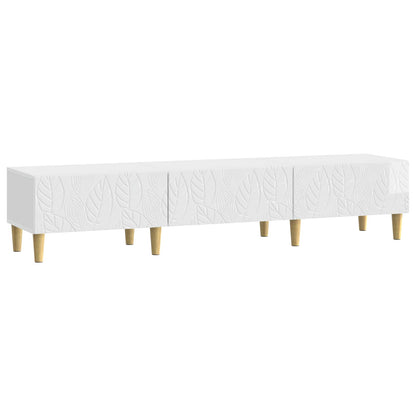 TV-skåp 147 x 34,5 x 30 cm Vit högglans Konstruerat trä