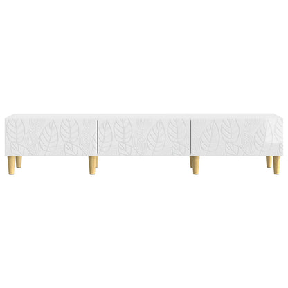 TV-skåp 147 x 34,5 x 30 cm Vit högglans Konstruerat trä