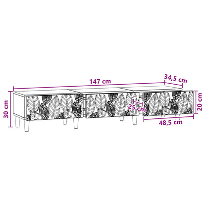 TV-skåp 147 x 34,5 x 30 cm Vit högglans Konstruerat trä