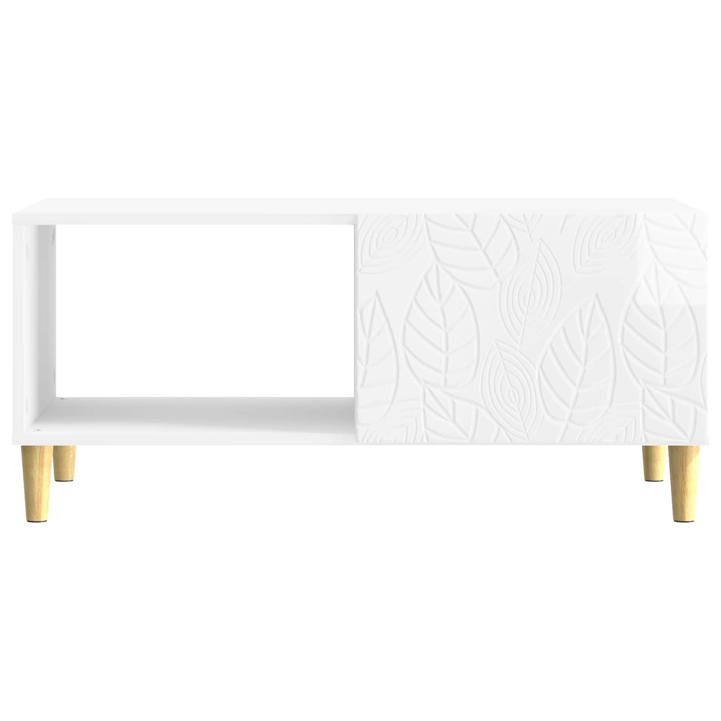 Kaffeebord Vit högglans 90 x 50 x 40 cm Konstruerat trä